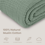 Muslin Large Throw Blanket in Fern