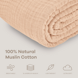 Muslin Large Throw Blanket in Cream