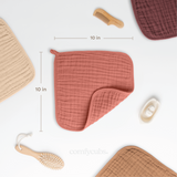 Muslin Washcloths in Dusty Rose