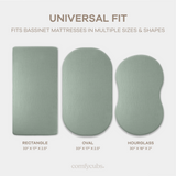 Muslin Cotton Bassinet Sheets, 2 Pack in Fern and Cream