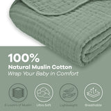 Baby Muslin Blanket by Comfy Cubs in Fern