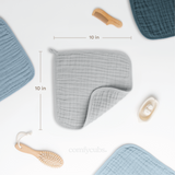 Muslin Washcloths in Heather Blue