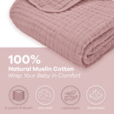 Baby Muslin Blanket by Comfy Cubs in Mauve