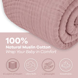 Couverture en mousseline pour adulte de Comfy Cubs en mauve