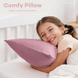 Oreillers pour tout-petits avec taie d'oreiller en coton doux de Comfy Cubs - Mauve