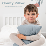 Oreillers pour tout-petits avec taie d'oreiller en coton doux de Comfy Cubs - Pacific Blue