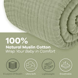 Adult Muslin Blanket by Comfy Cubs in Sage