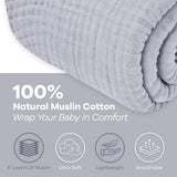 Adult Muslin Blanket by Comfy Cubs in Slate Grey