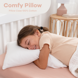 Oreillers pour tout-petits avec taie d'oreiller en coton doux de Comfy Cubs - Blanc