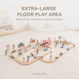 100-Piece Wooden Train Set for Toddlers Ages 1+