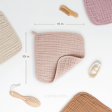 Débarbouillettes en mousseline de Comfy Cubs - Blush