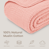 Adult Muslin Blanket in Bold Blush