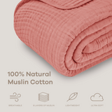 Adult Muslin Blanket in Dusty Rose