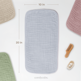 Muslin Burp Cloths in Heather Blue