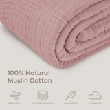 Couverture en mousseline pour adulte de Comfy Cubs en mauve