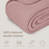 Couverture en mousseline pour adulte de Comfy Cubs en mauve