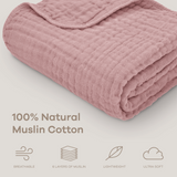 Couverture en mousseline pour bébé de Comfy Cubs en mauve