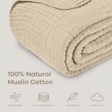 Adult Muslin Blanket in Sand
