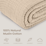 Couverture en mousseline pour adulte de Comfy Cubs en sable