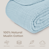Adult Muslin Blanket in Sky Blue