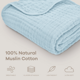Baby Muslin Blanket in Sky Blue