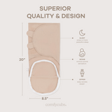 Easy Swaddle Blankets with Zipper in Light Blush, Blush, Mauve