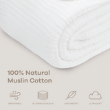 Couverture en mousseline pour adulte de Comfy Cubs en blanc