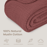Adult Muslin Blanket in Wine