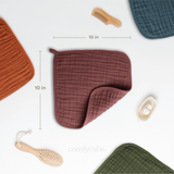 Débarbouillettes en mousseline de Comfy Cubs - Vin