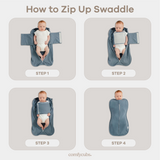 Easy Zipper Swaddle Blankets in Nomadic Blue, Azul