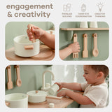 Comfy Cubs Wooden Kids Kitchen Playset, Sage