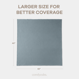 Muslin Swaddle Blankets, 42” x 42” (Heather Blue, Pacific Blue, Fern, Pack of 3)