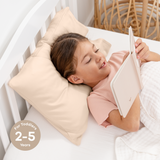 Toddler Pillows with Soft Cotton Pillow Case by Comfy Cubs - Cream