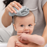 Muslin Washcloths in Heather Blue