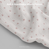 Muslin Nursing Cover, Pack of 2 in Flower Pattern and Blush
