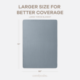 Muslin Large Throw Blanket in Pacific Blue
