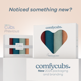 Couvertures d'emmaillotage en mousseline, lot de 4 par Comfy Cubs - Vin, Neptune, Fougère, Caramel 