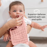 Muslin Burp Cloths in Bold Blush