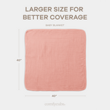Baby Muslin Blanket in Bold Blush