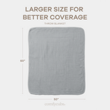 Adult Muslin Blanket in Heather Blue