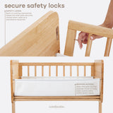 Wooden Bedside Bassinet Sleeper in Natural Wood