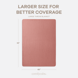 Muslin Large Throw Blanket in Dusty Rose
