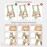 Kids Step Stool for Ages 3+ in White