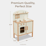 Comfy Cubs Wooden Kids Kitchen Playset, Cream