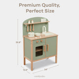 Comfy Cubs Wooden Kids Kitchen Playset, Sage