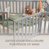 Kids House Gated Floor Bed Twin Size for Children Aged 5+,  Grey