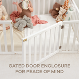 Kids House Gated Floor Bed Twin Size for Children Aged 5+, White