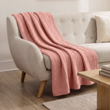 Muslin Large Throw Blanket in Bold Blush