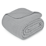 Adult Muslin Blanket in Heather Blue