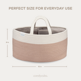 Rope Diaper Caddy in Blush